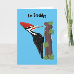 Carte Cue drôle Pileated woodpecker dessin d'illustratio