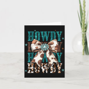 Carte Cuir de vache turquoise rétro Howdy Cowgirl Arc Pa