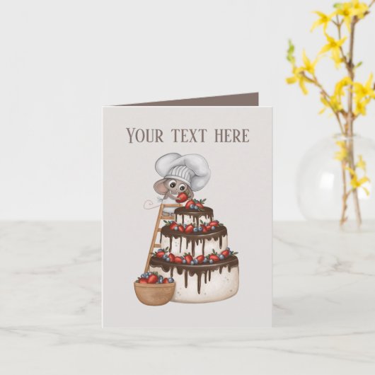 Carte Cuire la souris de cuisson ajouter du texte (Fleur jaune)