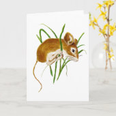 Carte Cuire, Souris Aquarelle Animal Nature (Fleur jaune)