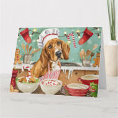 Carte Cuisine de vacances Coonhound : Festive Noël (Devant)