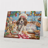 Carte Cuisine de vacances Setter anglais : Festive Chris (Devant)