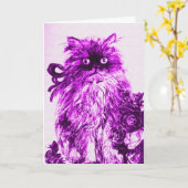 Carte CUISINE fête des pères AVEC ROSES PURPLE (Fleur jaune)