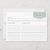 Carte Cuisine Monogramme Script Turquoise Floral Foliage (Devant)