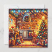 Carte Cuisine Vintage kitsch festive de Noël Cuisine (Devant)