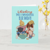 Carte Cuite Animal Cartoon Baking Cake Pun Drôle Anniver (Fleur jaune)