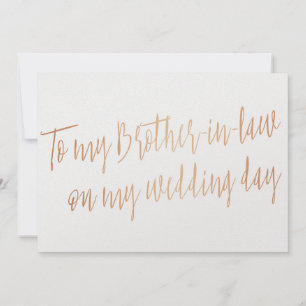 Carte Cuivre "À mon beau-frère le jour de mon mariage"