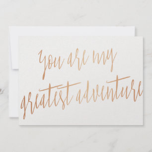 Carte Cuivre chic moderne "Vous êtes ma plus grande aven