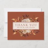 Carte Cuivre Fall Terracotta Feuilles Floral Merci (Devant)