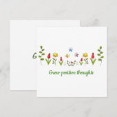 Carte Cultiver des pensées positives fleurs (Devant / Derrière)