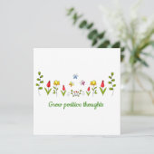 Carte Cultiver des pensées positives fleurs (Debout devant)