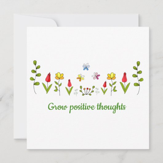 Carte Cultiver des pensées positives fleurs (Devant)