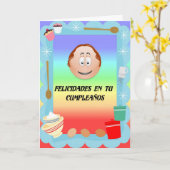 Carte Cumpleanos d'en TU de Felicidades (Fleur jaune)