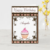 Carte Cupcake (Fleur jaune)