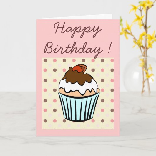 Carte cupcake (Fleur jaune)