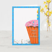 Carte cupcake à demi-anniversaire (Fleur jaune)