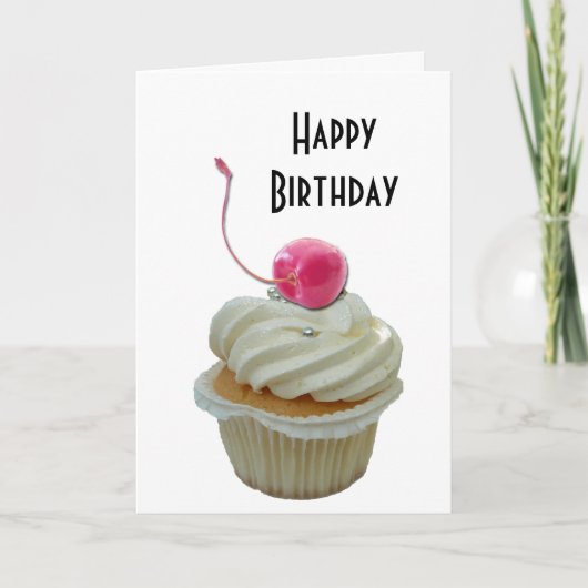 Carte Cupcake à la cerise (Devant)