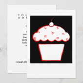 Carte cupcake à la cerise (Devant / Derrière)