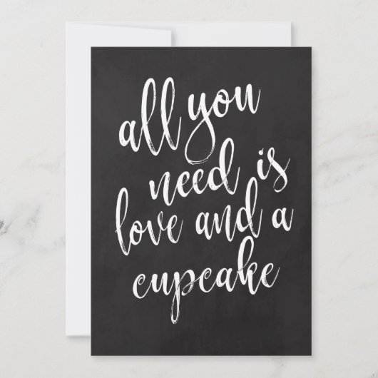Carte Cupcake abordable Chalkboard mariage signe (Devant)