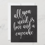 Carte Cupcake abordable Chalkboard mariage signe<br><div class="desc">Un élégant panneau mariage de pointe, présente le texte "Tout ce dont vous avez besoin est l'amour et un cupcake" dans une police de script extraverti, la texture de brosse ajoute une sensation spontanée et ludique. La couleur arrière - plan peut être personnalisée selon vos besoins et préférences, s'il vous...</div>