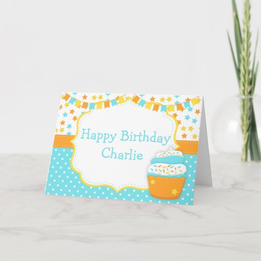 Carte Cupcake and Sprinkles Birthday Party (Devant)