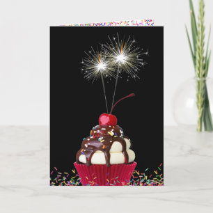 Carte Cupcake Anniversaire Avec Sparklers