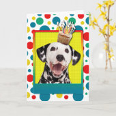 Carte Cupcake anniversaire - Dalmatie (Fleur jaune)