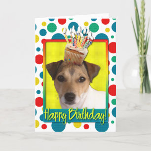 Carte Cupcake anniversaire - Jack Russell