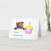 Carte Cupcake Anniversaire Rose (Devant)