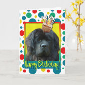 Carte Cupcake anniversaire - Terre-Neuve (Fleur jaune)