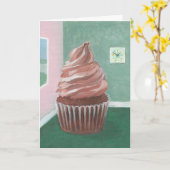 Carte Cupcake au chocolat (Fleur jaune)