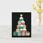 Carte Cupcake Baking Baker Christmas Tree Xmas  (Fleur jaune)