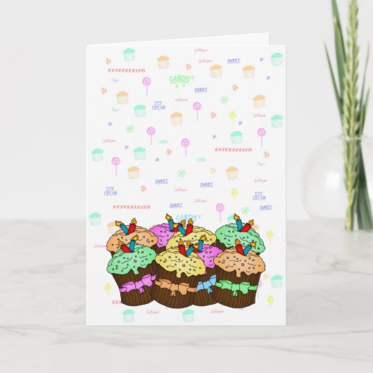Carte Cupcake Birthday Card - Sweet Birthday - Cupcake (Devant)