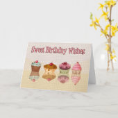 Carte Cupcake Birthday Card - Sweet Birthday Wives (Fleur jaune)
