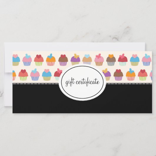 Carte Cupcake Boutique Style Certificats cadeaux (Devant)