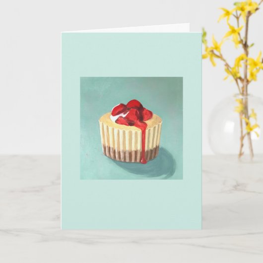 Carte Cupcake Cerise (Fleur jaune)