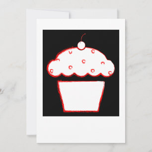 Carte cupcake cerise
