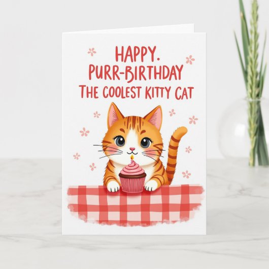 Carte Cupcake Chat Douce (Devant)