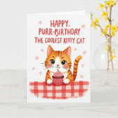Carte Cupcake Chat Douce (Fleur jaune)