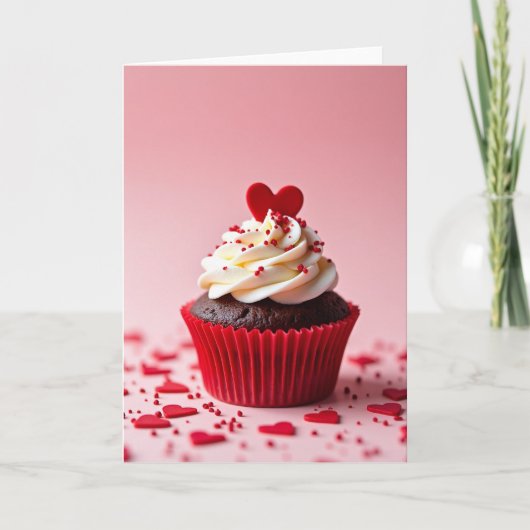 Carte Cupcake Cœur Doux (Devant)