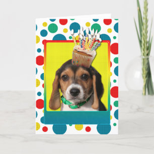 Carte Cupcake d'anniversaire - Chiot Beagle - Chloe