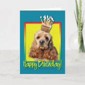 Carte Cupcake d'anniversaire - Cocker Spaniel (Devant)