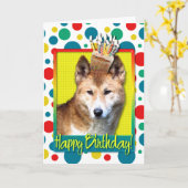 Carte Cupcake d'anniversaire - Dingo (Fleur jaune)