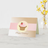 Carte Cupcake d'anniversaire élégant (Fleur jaune)