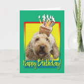 Carte Cupcake d'anniversaire - GoldenDoodle (Devant)