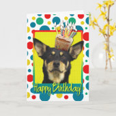Carte Cupcake d'anniversaire - Kelpie australienne - Jud (Fleur jaune)