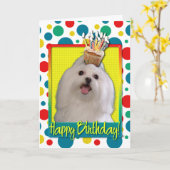 Carte Cupcake d'anniversaire - Maltais (Fleur jaune)