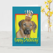 Carte Cupcake d'anniversaire - Rhodesian Ridgeback (Fleur jaune)