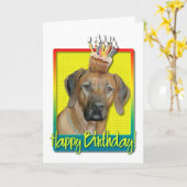 Carte Cupcake d'anniversaire - Rhodesian Ridgeback (Fleur jaune)