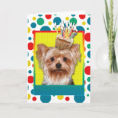Carte Cupcake d'anniversaire - Yorkshire Terrier (Devant)